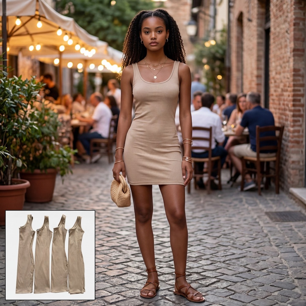 Popular 21 Tan Ribbed Bodycon Mini Dress‎ Lot of 4 Sz Small Bundle Reseller NWOT
